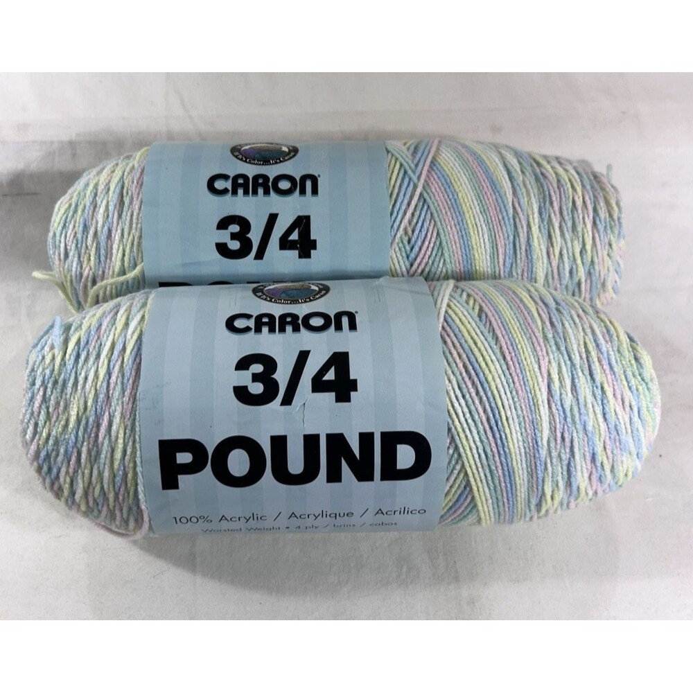 Caron Baby Rainbow Ombre Yarn Blue Yellow Green Acrylic 4 Ply 2 Skeins